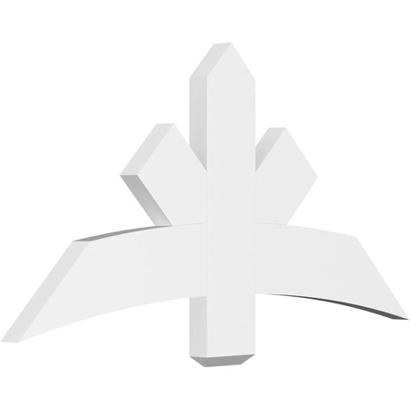Ekena Millwork Alberta Architectural Grade PVC Gable Bracket, 48"W x 24"H x 2"D x 6"F, 12/12 Pitch GBP048X24X0206ALB00